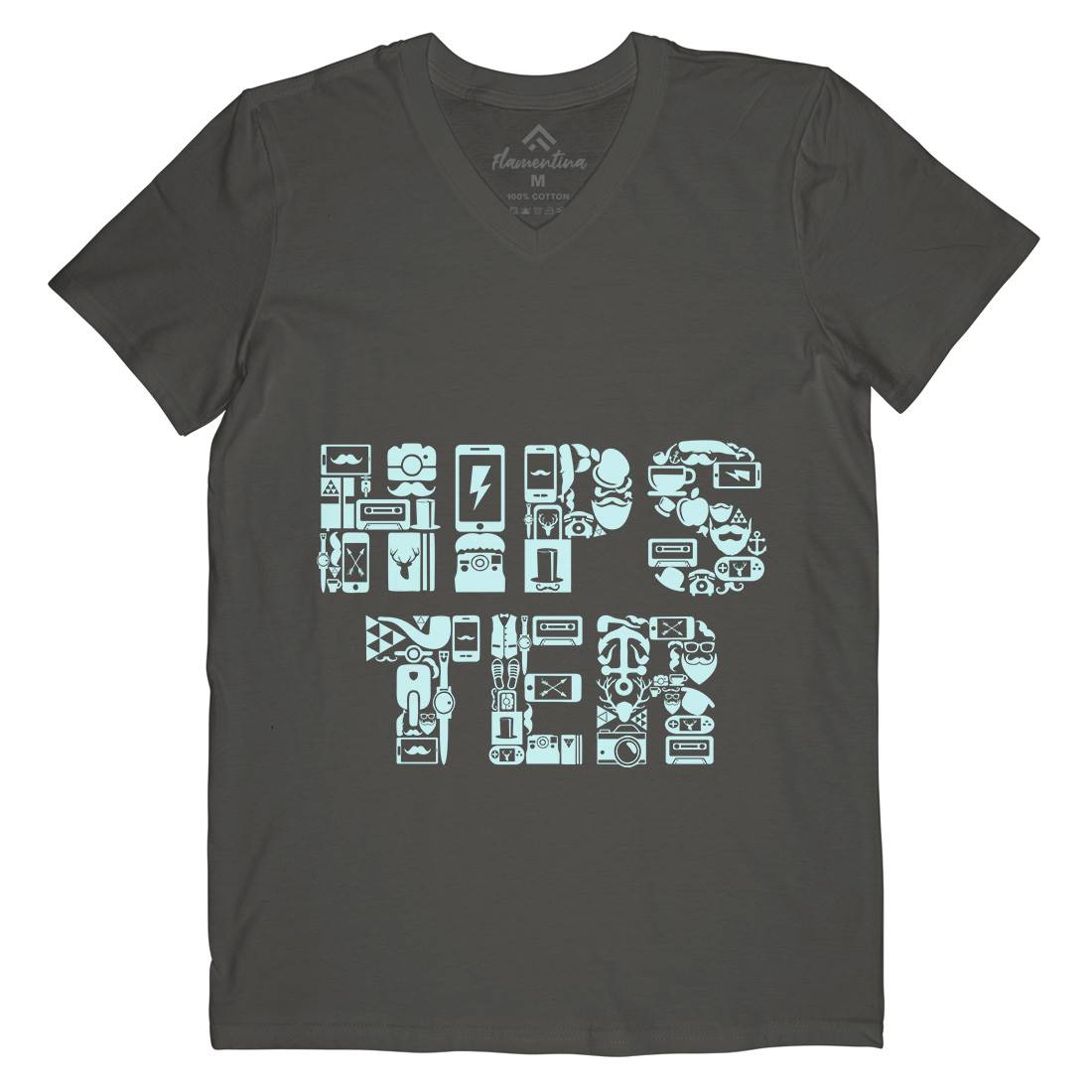 Hipster Mens V-Neck T-Shirt Barber B051