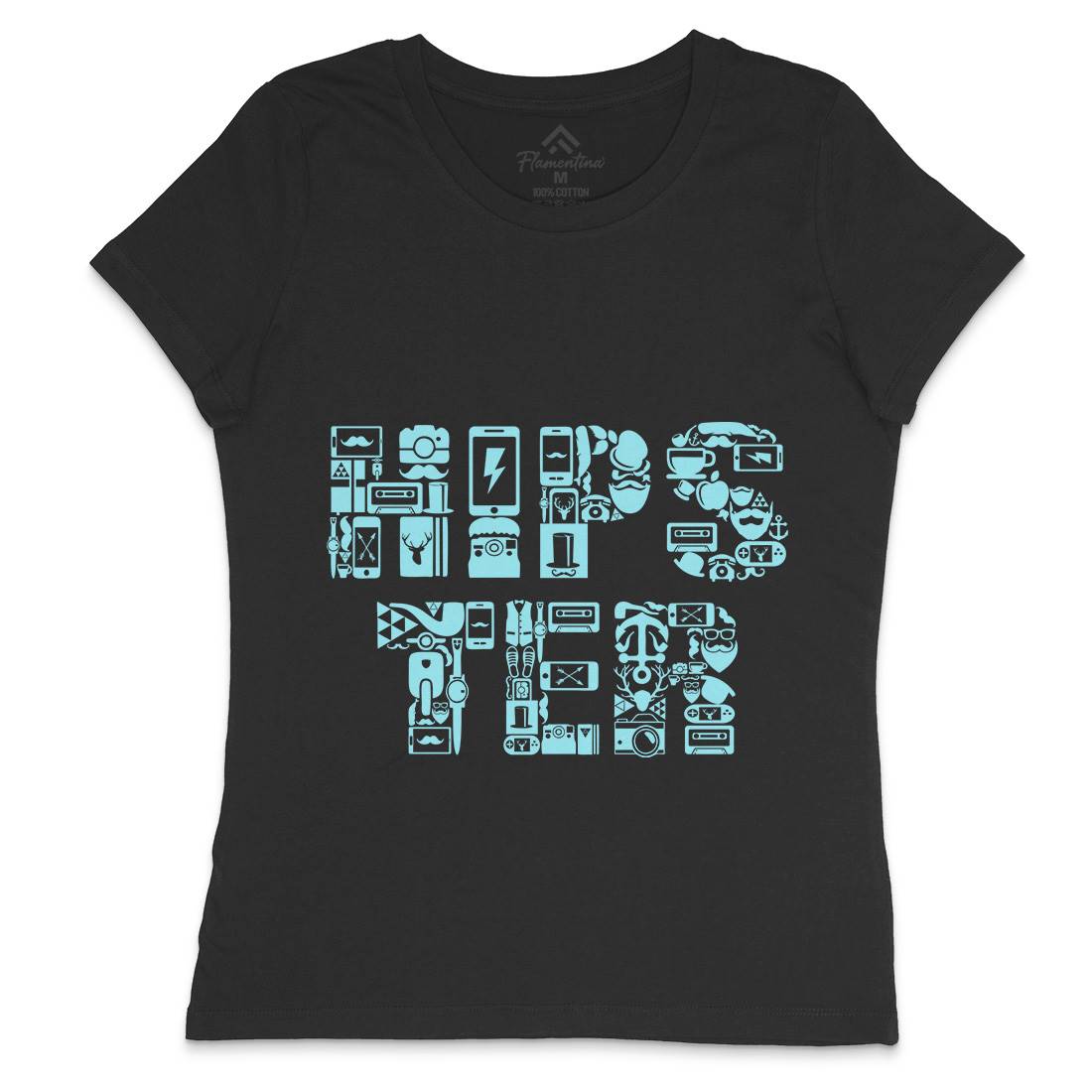Hipster Womens Crew Neck T-Shirt Barber B051