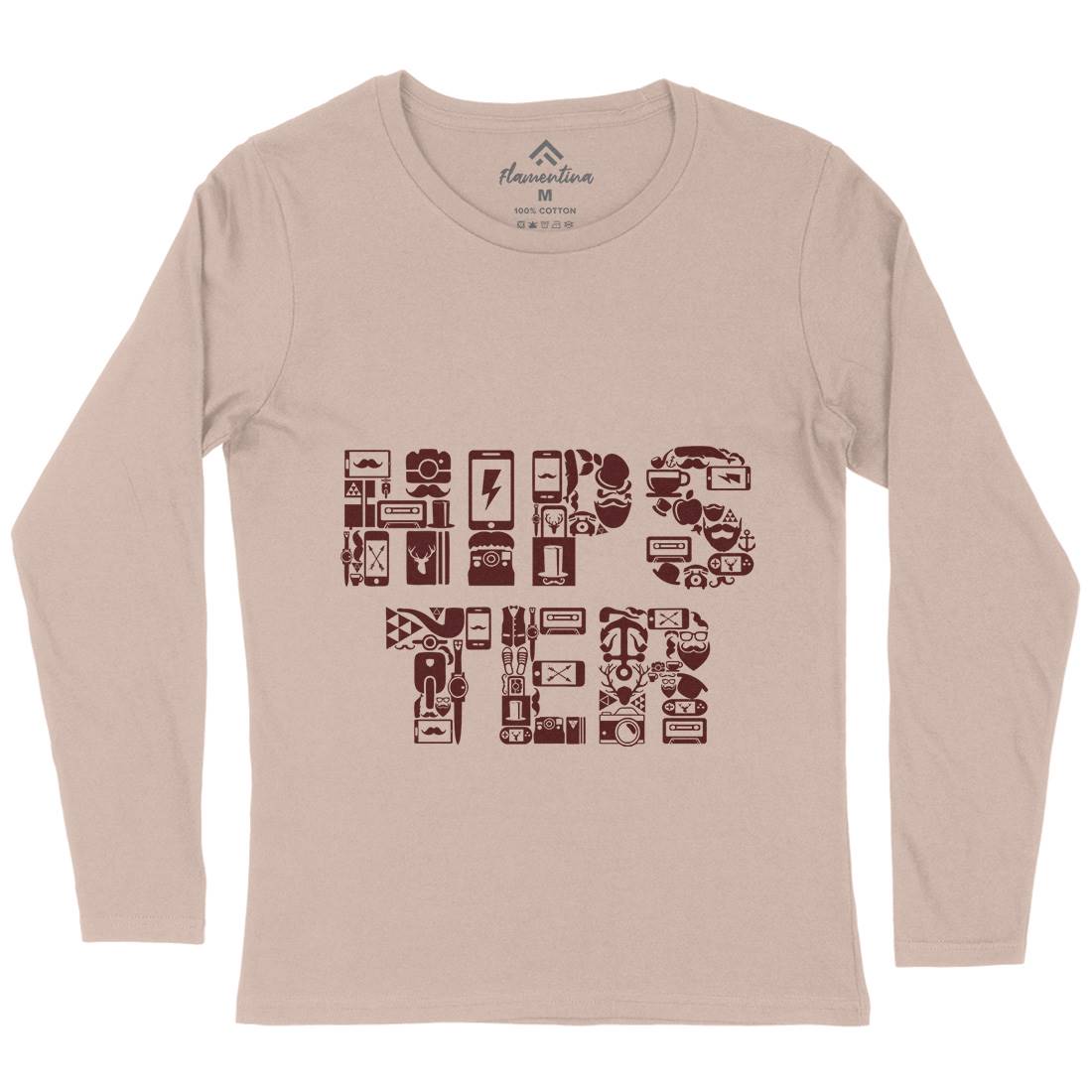 Hipster Womens Long Sleeve T-Shirt Barber B051