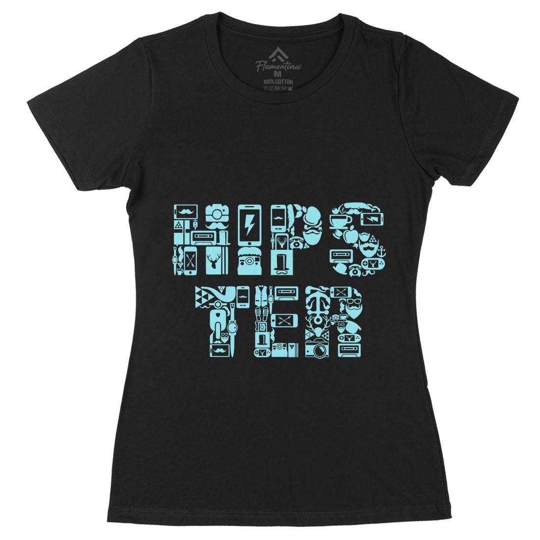 Hipster Womens Organic Crew Neck T-Shirt Barber B051