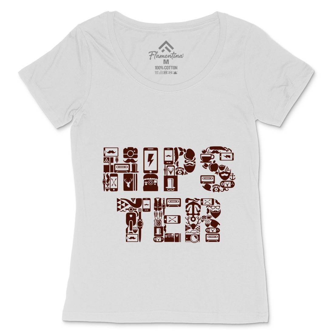 Hipster Womens Scoop Neck T-Shirt Barber B051
