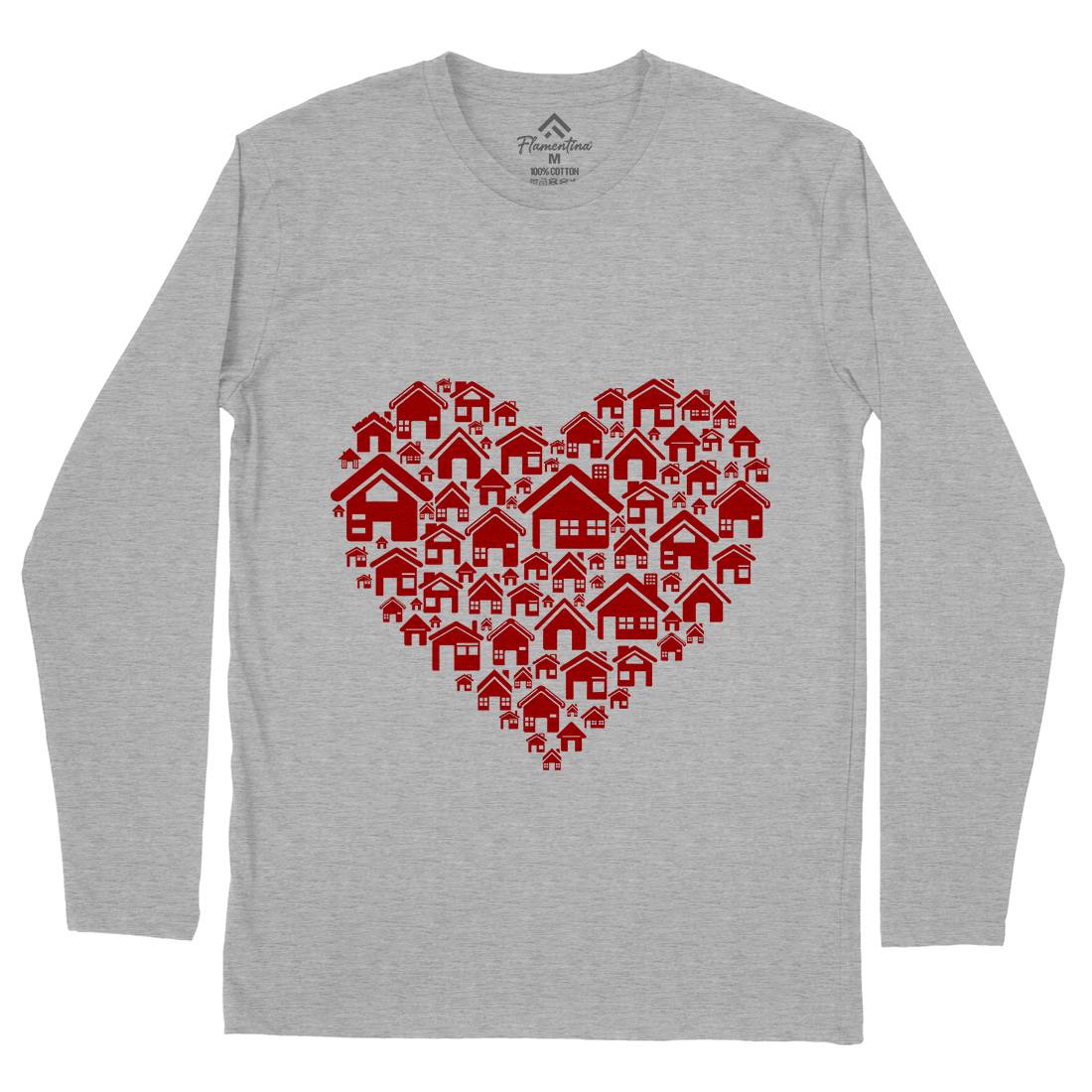 Home Heart Mens Long Sleeve T-Shirt Retro B052