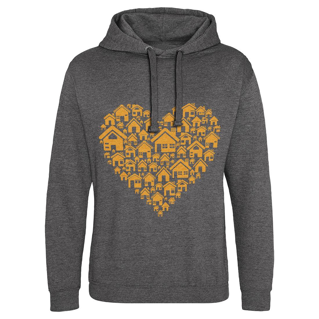 Home Heart Mens Hoodie Without Pocket Retro B052