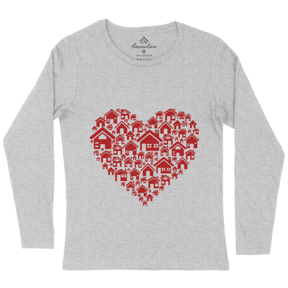 Home Heart Womens Long Sleeve T-Shirt Retro B052