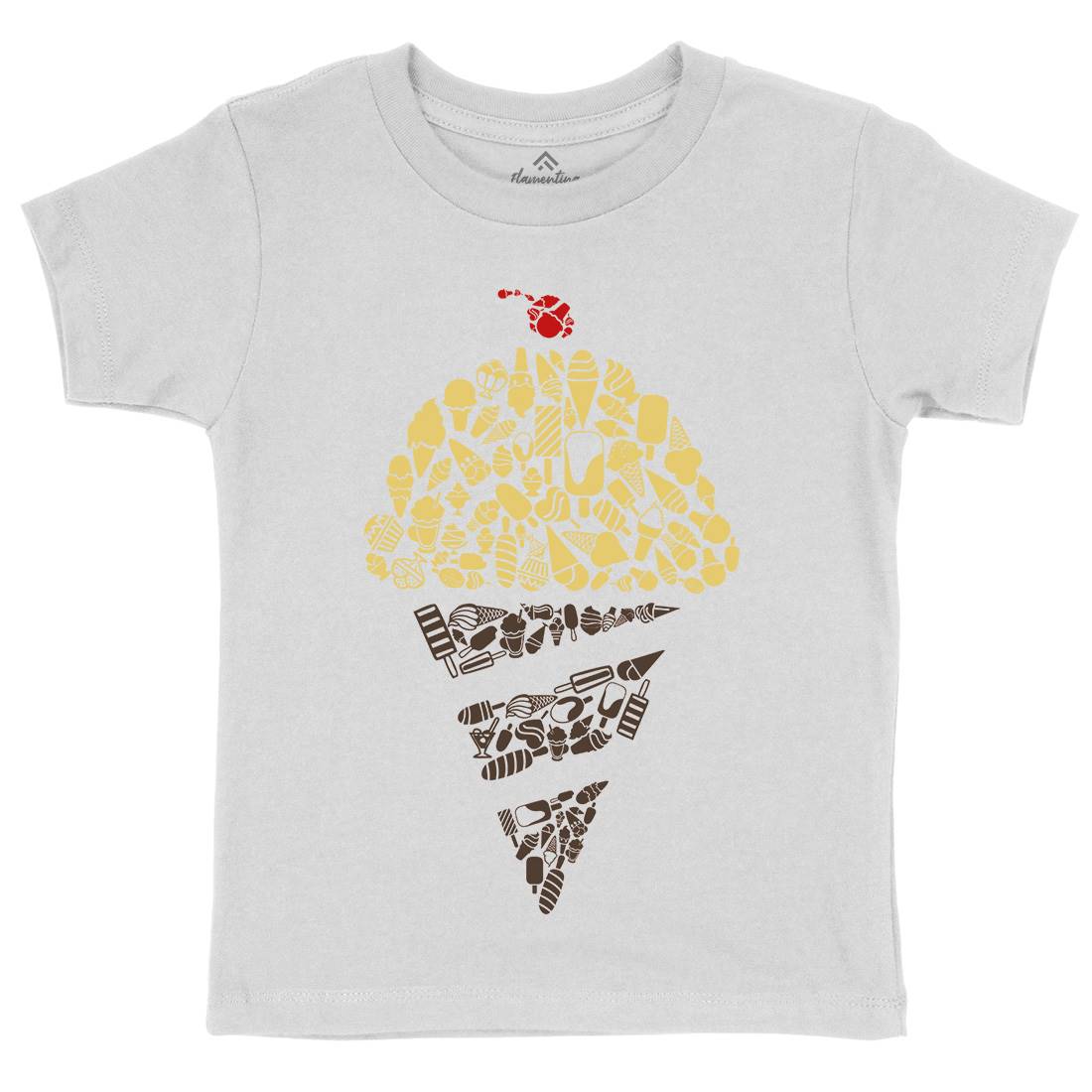 Ice Cream Kids Crew Neck T-Shirt Food B053