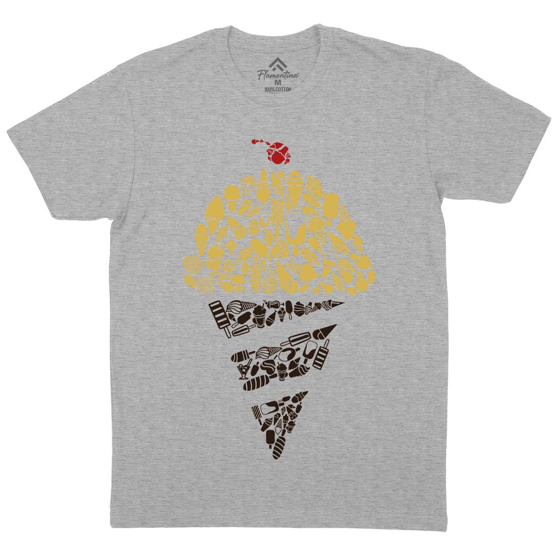 Ice Cream Mens Organic Crew Neck T-Shirt Food B053
