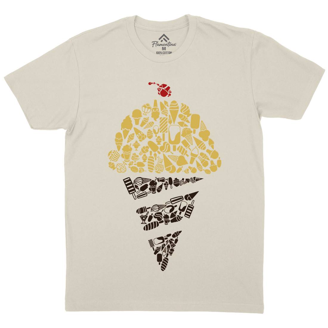 Ice Cream Mens Organic Crew Neck T-Shirt Food B053