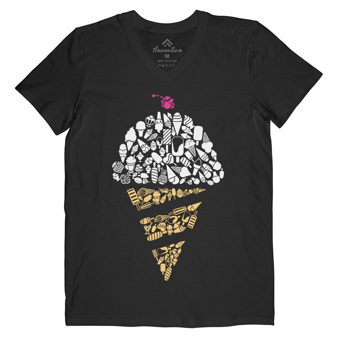 Ice Cream Mens Organic V-Neck T-Shirt Food B053