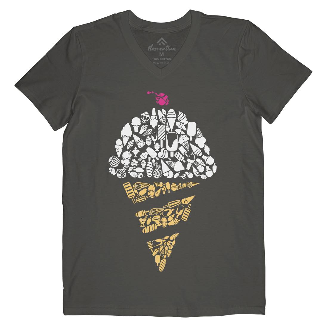 Ice Cream Mens V-Neck T-Shirt Food B053