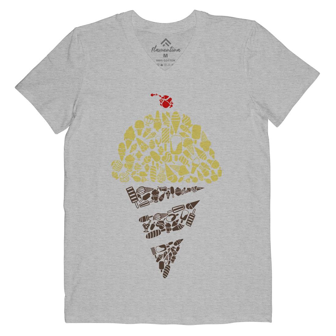 Ice Cream Mens V-Neck T-Shirt Food B053