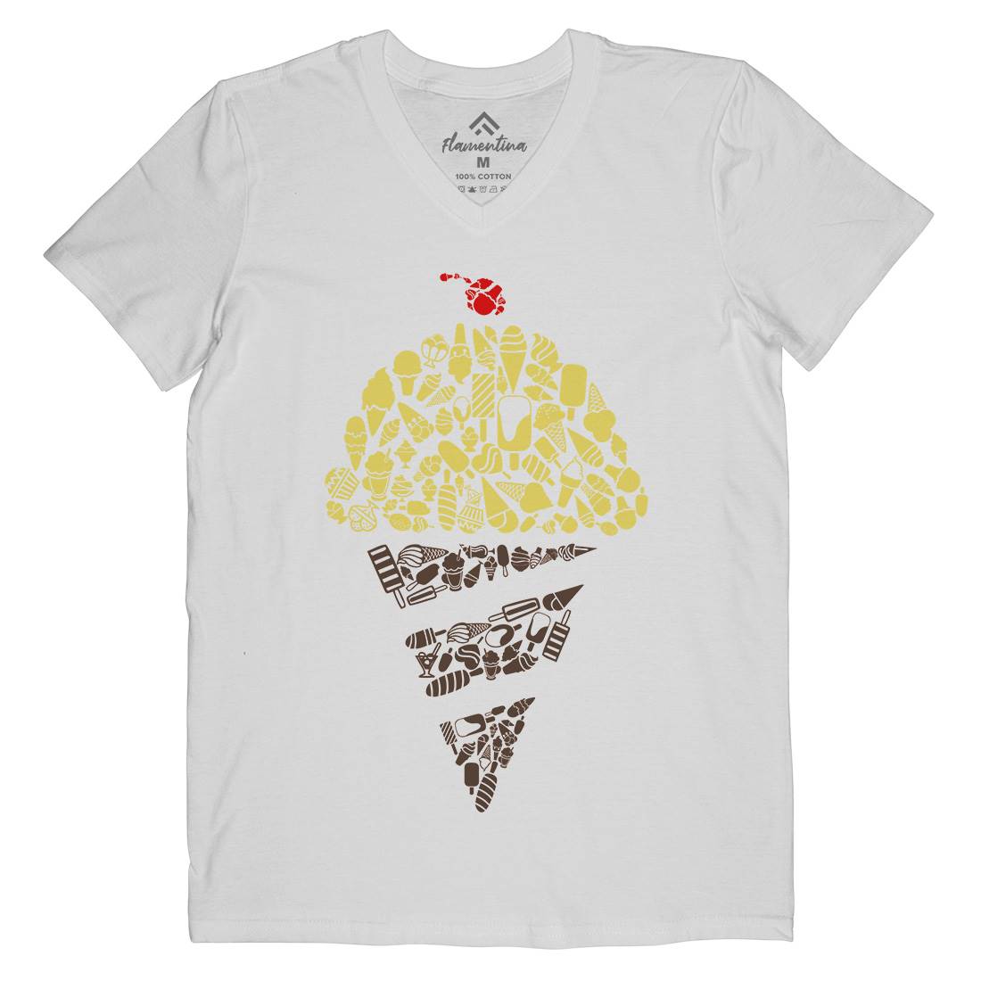 Ice Cream Mens Organic V-Neck T-Shirt Food B053