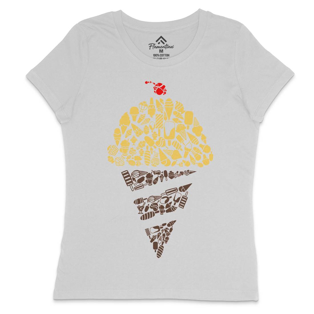 Ice Cream Womens Crew Neck T-Shirt Food B053