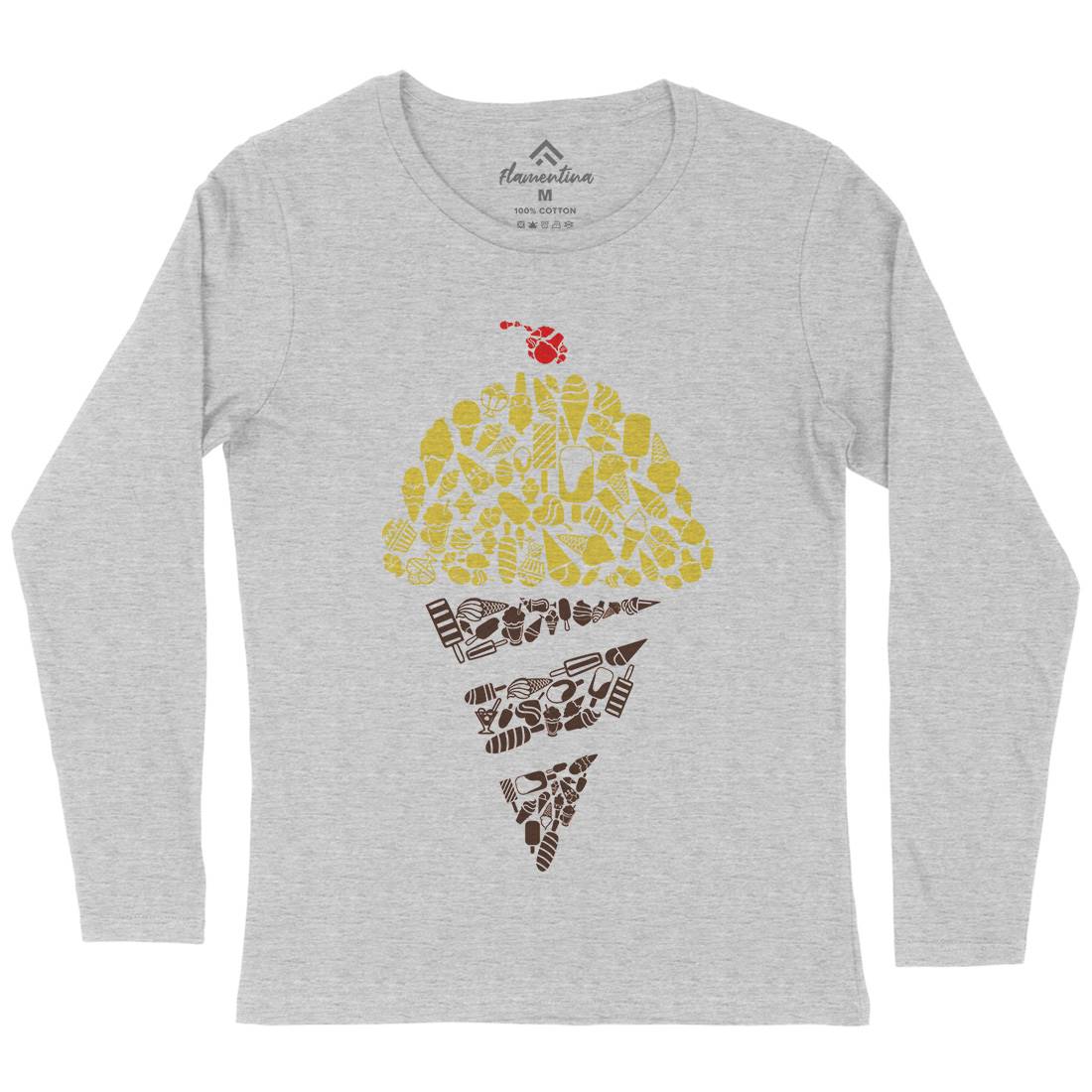 Ice Cream Womens Long Sleeve T-Shirt Food B053