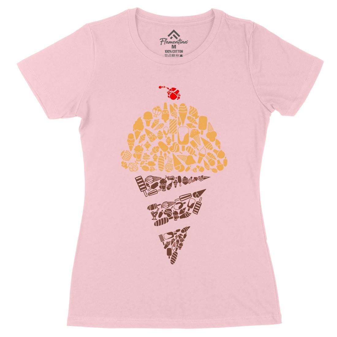 Ice Cream Womens Organic Crew Neck T-Shirt Food B053