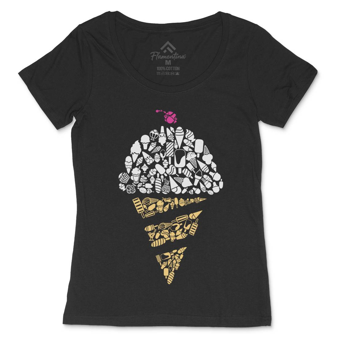 Ice Cream Womens Scoop Neck T-Shirt Food B053