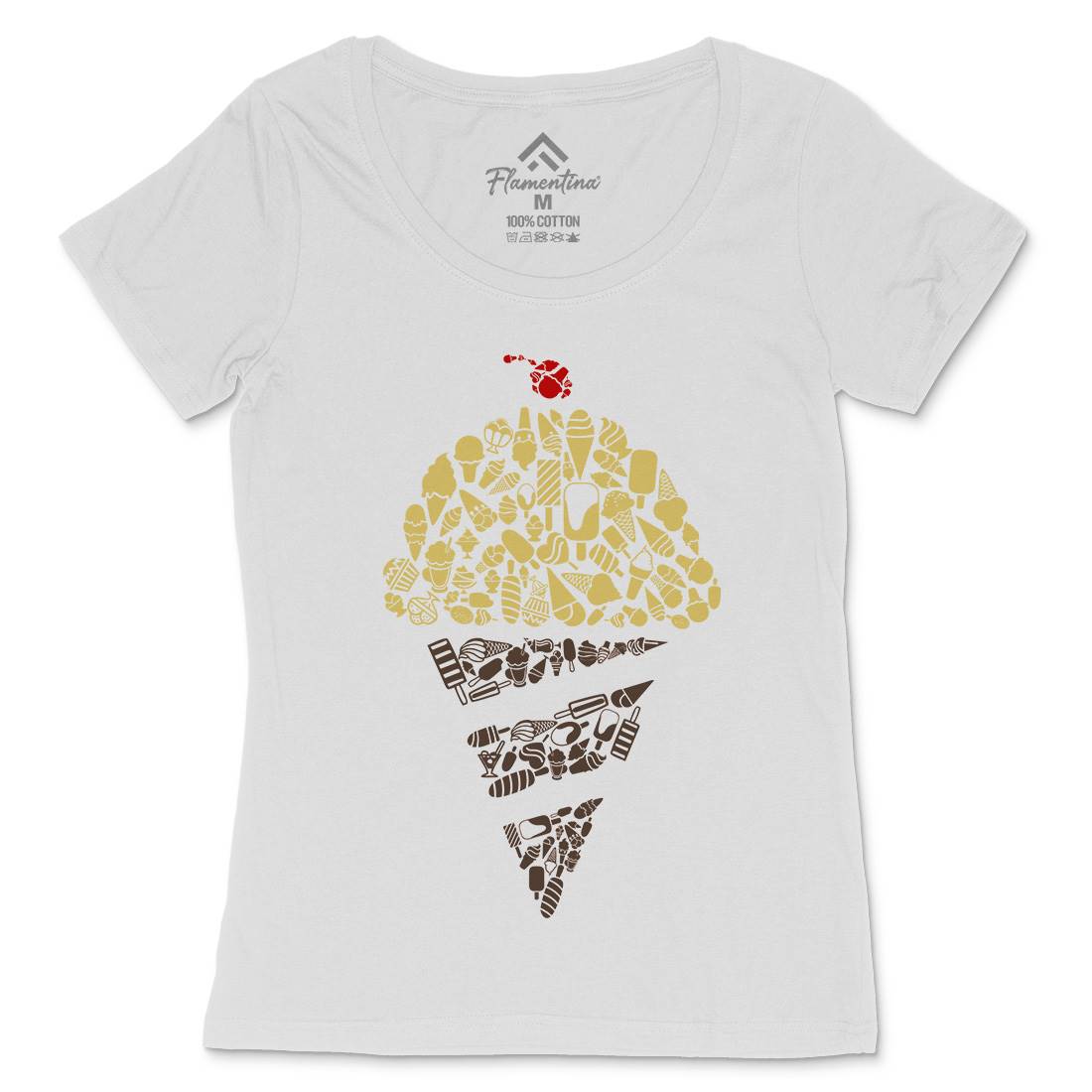 Ice Cream Womens Scoop Neck T-Shirt Food B053