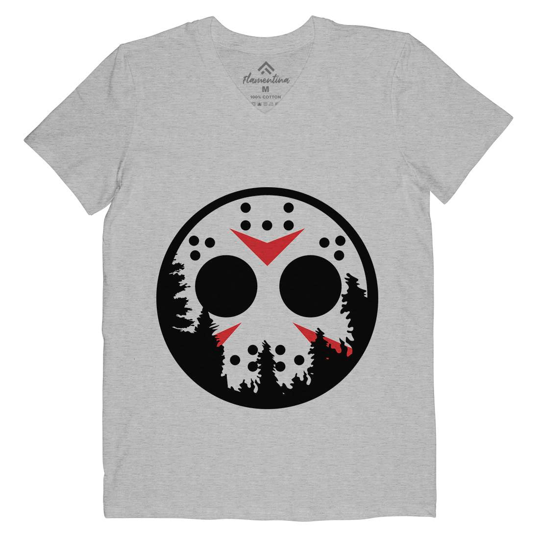 Moon Mens Organic V-Neck T-Shirt Horror B054