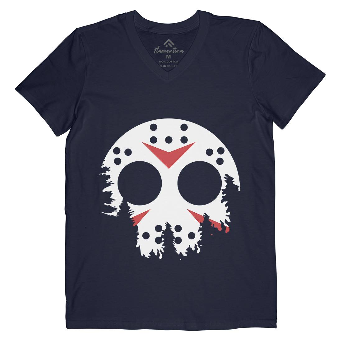 Moon Mens Organic V-Neck T-Shirt Horror B054