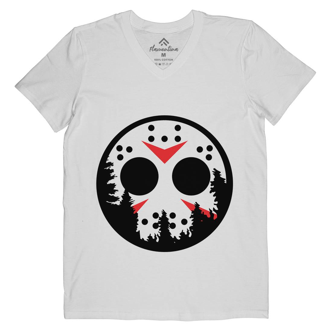 Moon Mens V-Neck T-Shirt Horror B054
