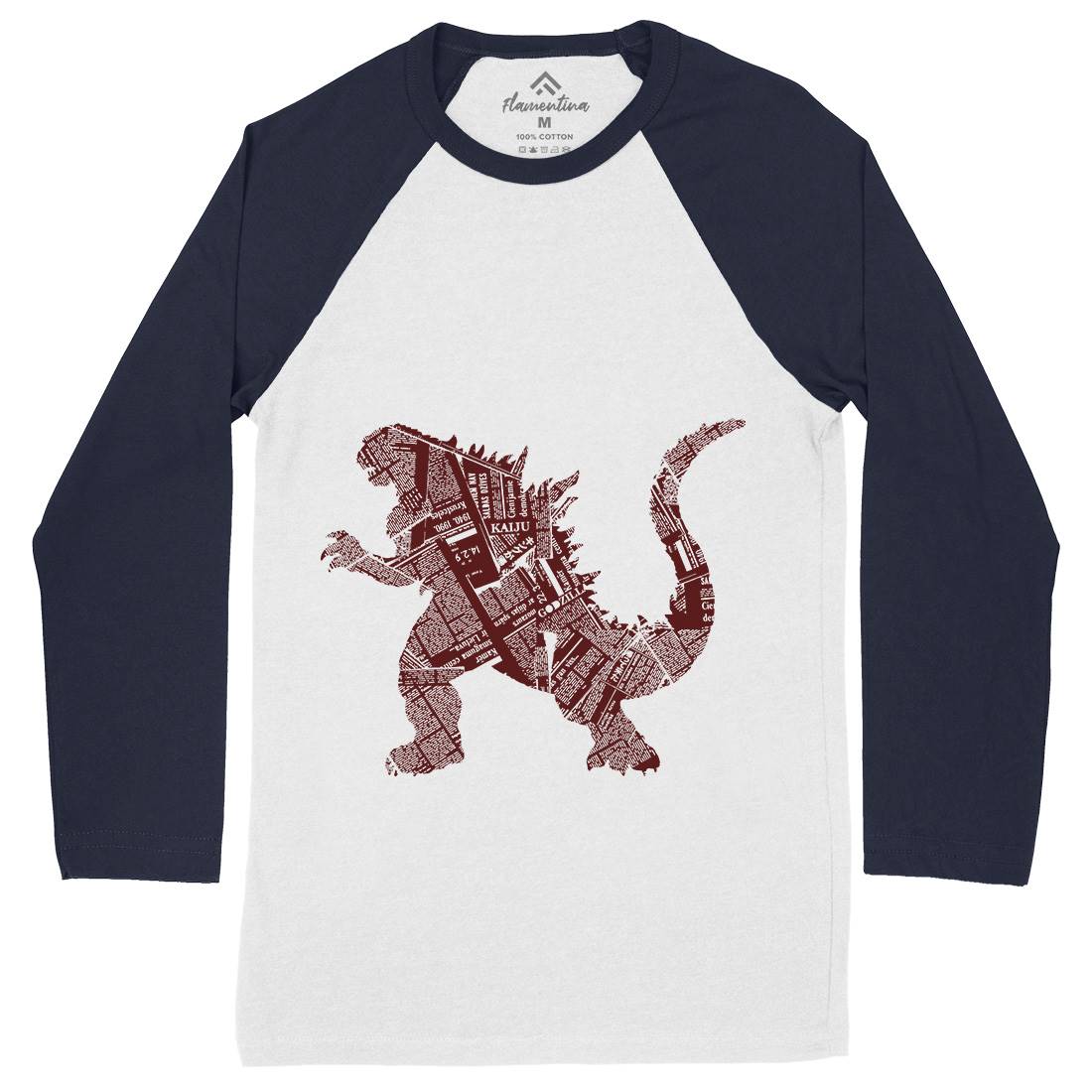 Monster Mens Long Sleeve Baseball T-Shirt Horror B055