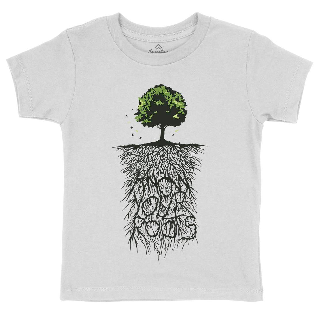 Know Your Roots Kids Crew Neck T-Shirt Nature B057