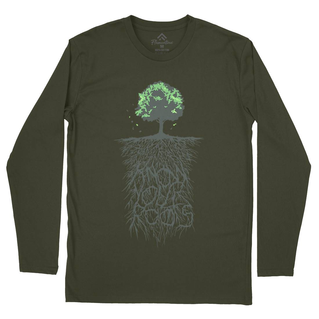 Know Your Roots Mens Long Sleeve T-Shirt Nature B057