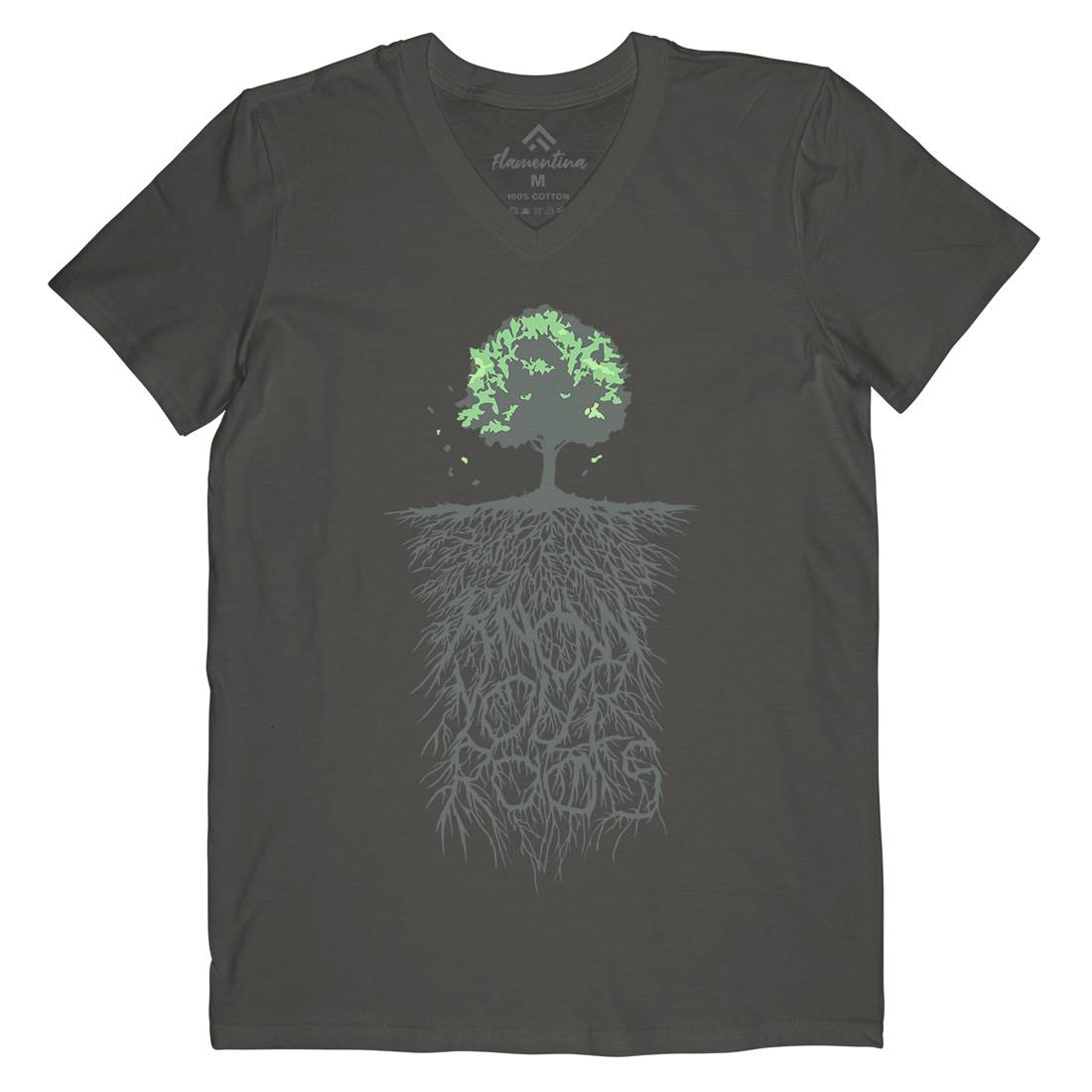 Know Your Roots Mens V-Neck T-Shirt Nature B057