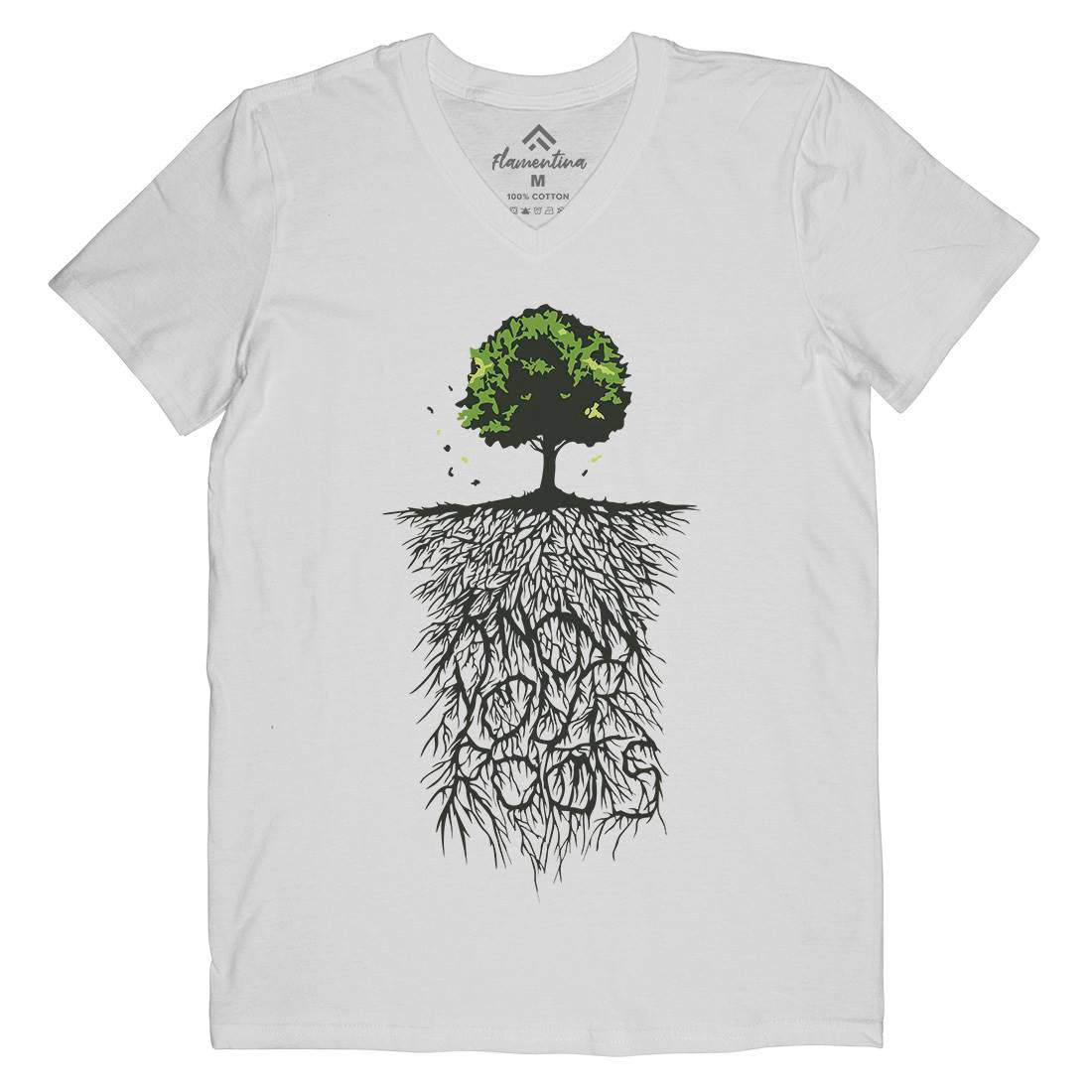 Know Your Roots Mens V-Neck T-Shirt Nature B057