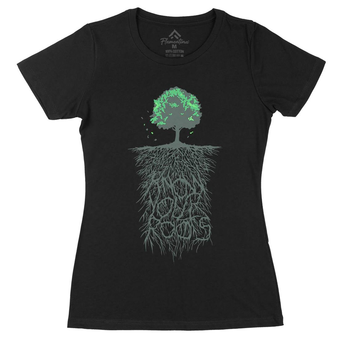 Know Your Roots Womens Organic Crew Neck T-Shirt Nature B057