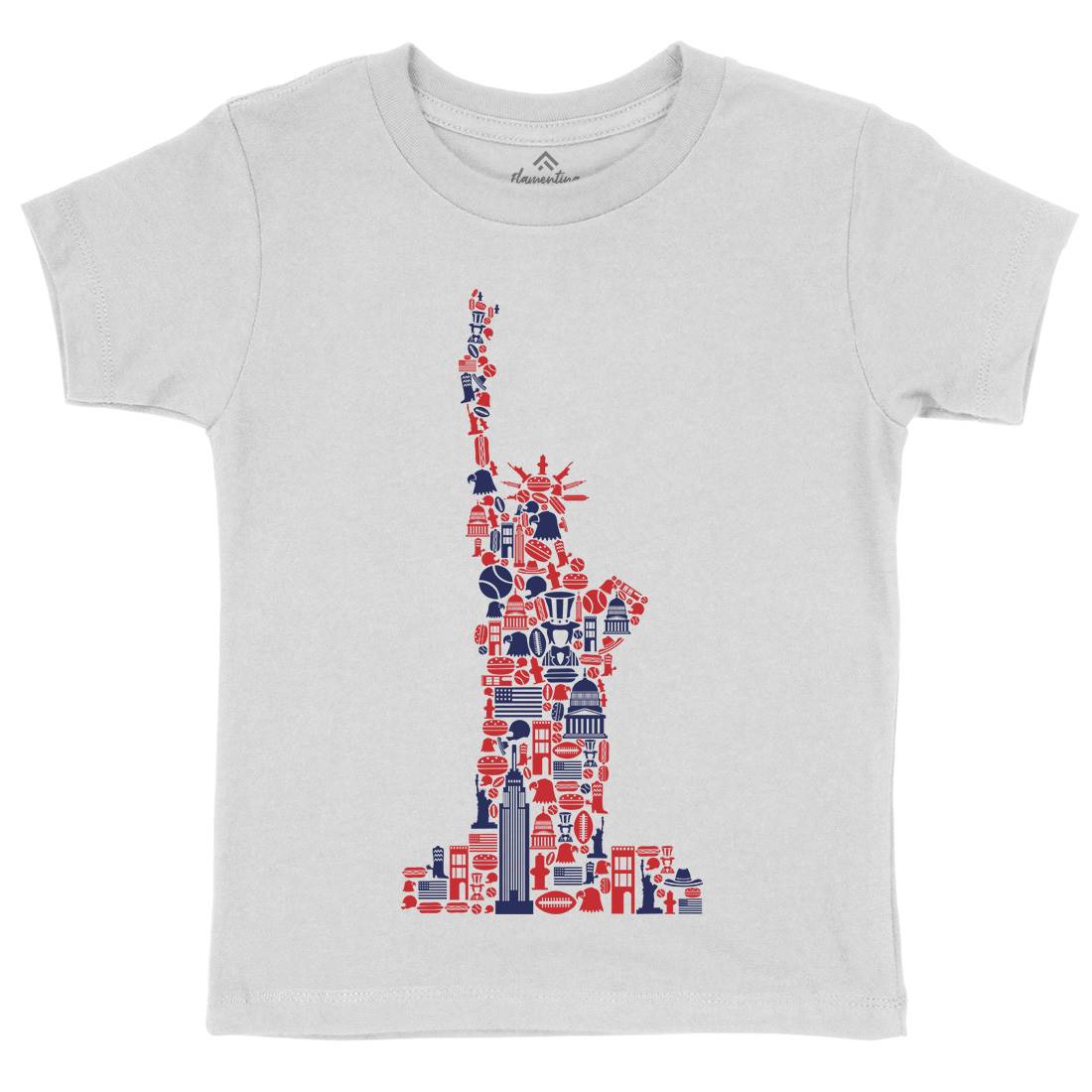 Liberty Kids Crew Neck T-Shirt American B058