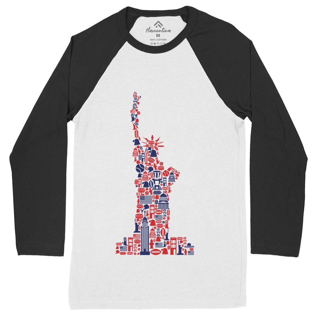 Liberty Mens Long Sleeve Baseball T-Shirt American B058