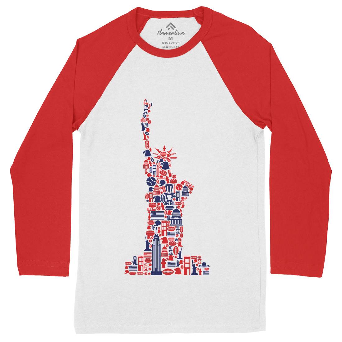 Liberty Mens Long Sleeve Baseball T-Shirt American B058