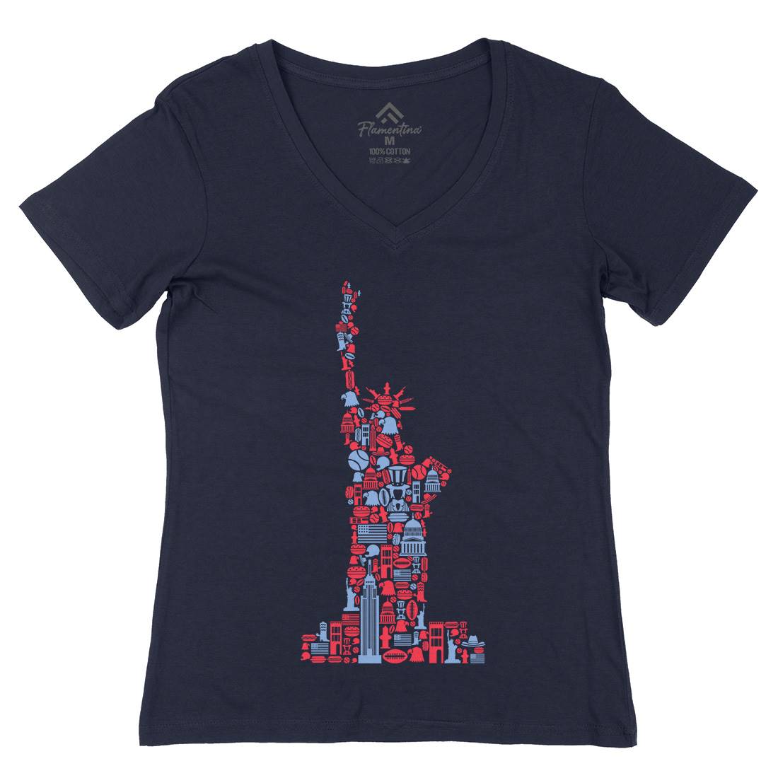 Liberty Womens Organic V-Neck T-Shirt American B058