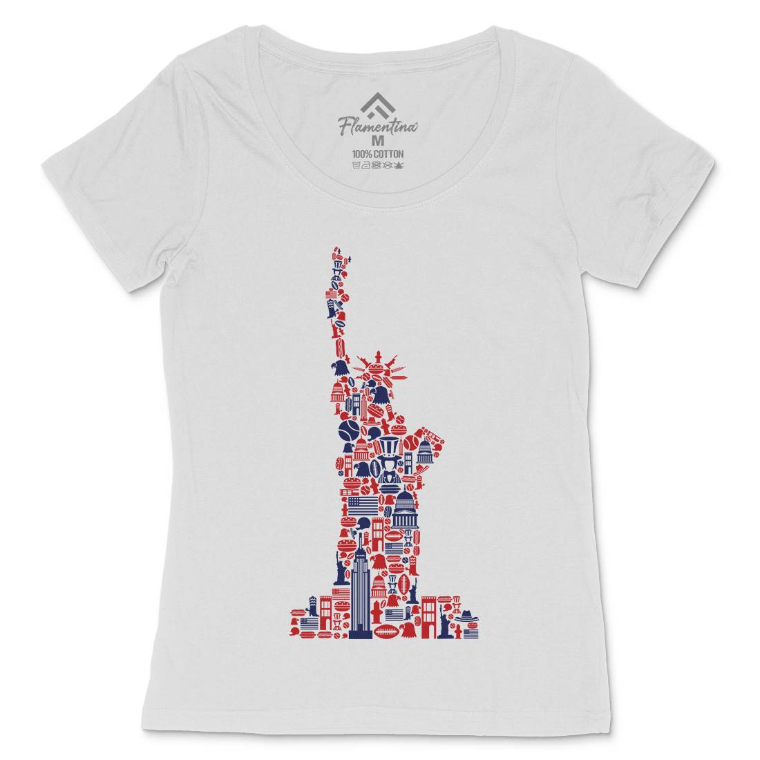 Liberty Womens Scoop Neck T-Shirt American B058