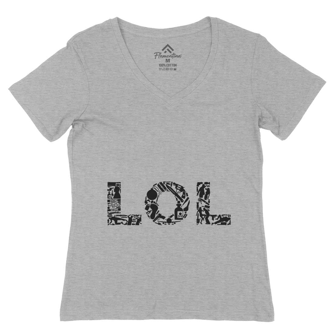 Lol Womens Organic V-Neck T-Shirt Retro B060