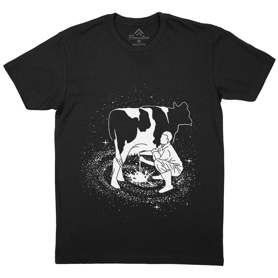 Milky Way Mens Organic Crew Neck T-Shirt Space B061