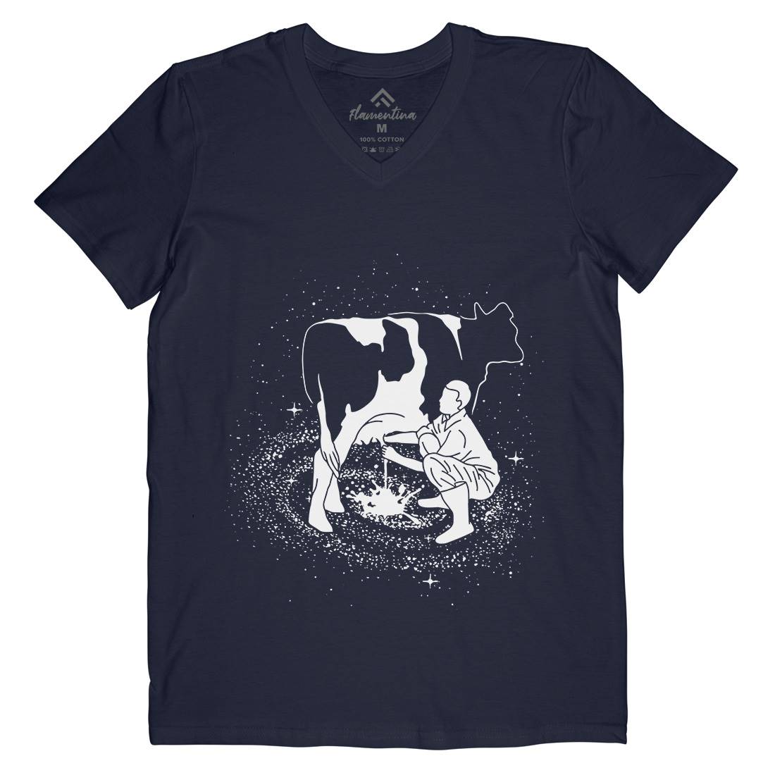 Milky Way Mens Organic V-Neck T-Shirt Space B061