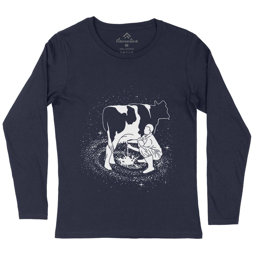 Milky Way Womens Long Sleeve T-Shirt Space B061