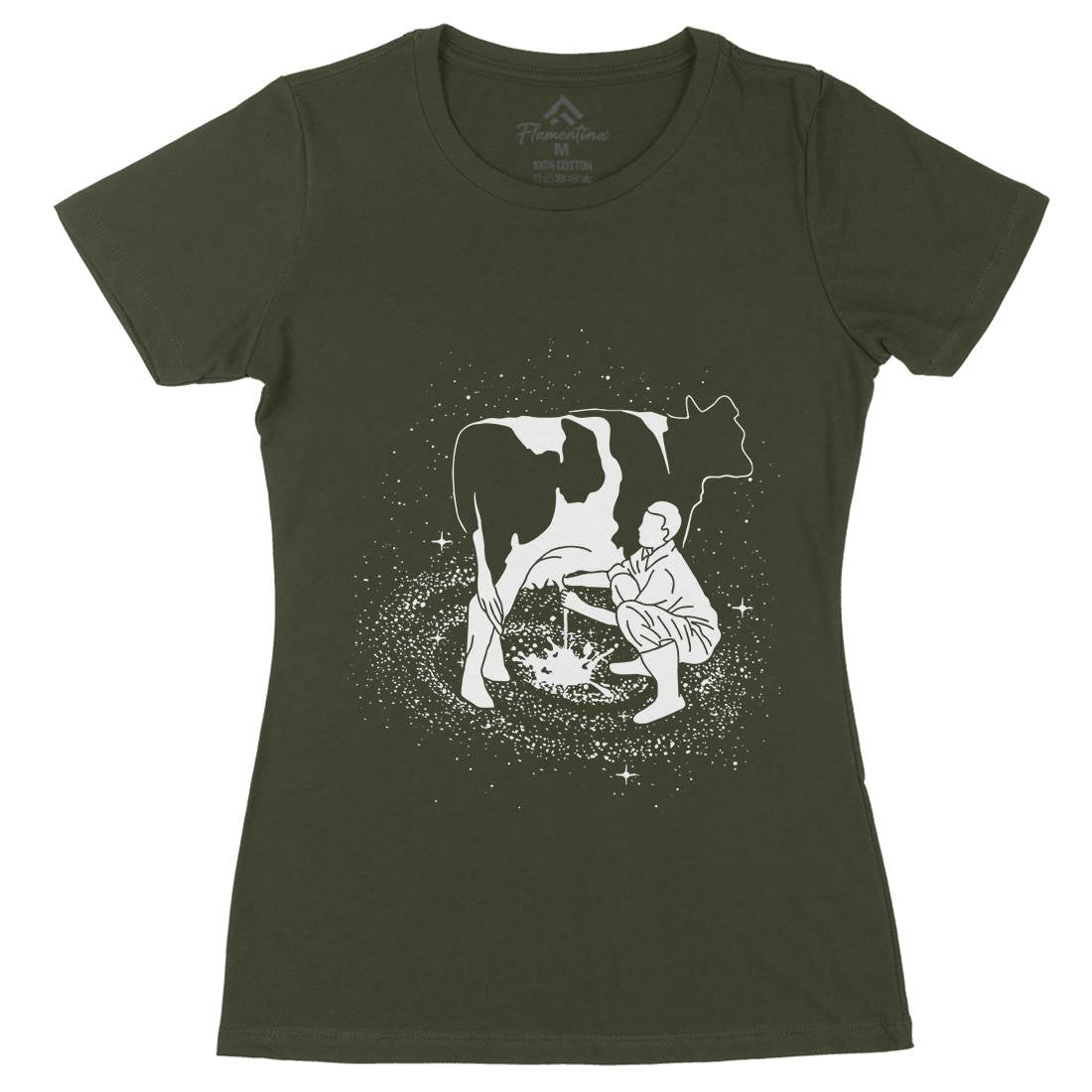 Milky Way Womens Organic Crew Neck T-Shirt Space B061