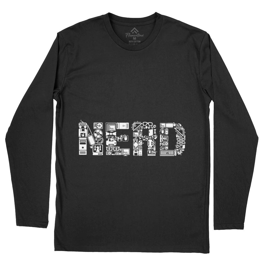 Nerd Mens Long Sleeve T-Shirt Geek B063