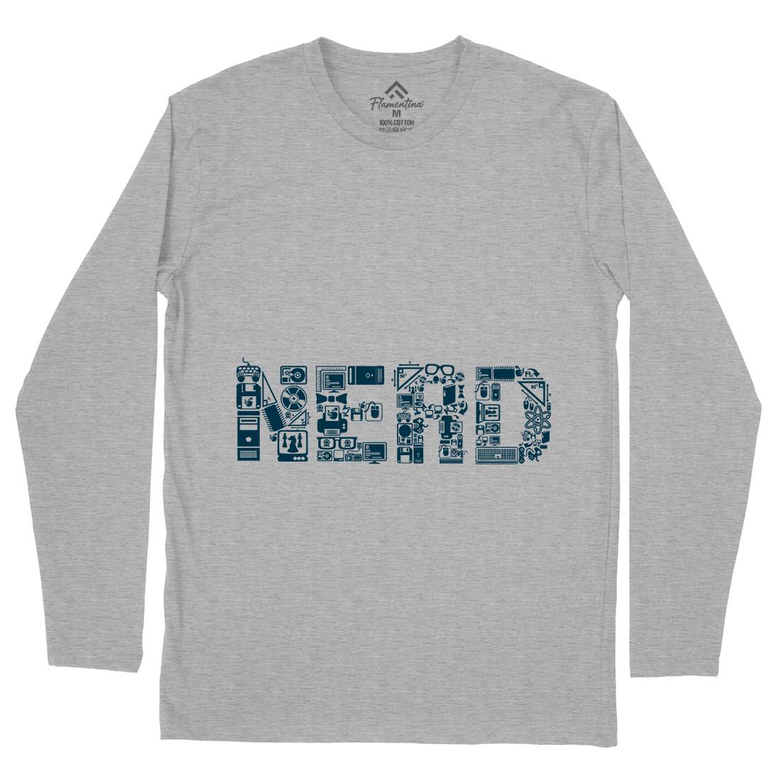 Nerd Mens Long Sleeve T-Shirt Geek B063