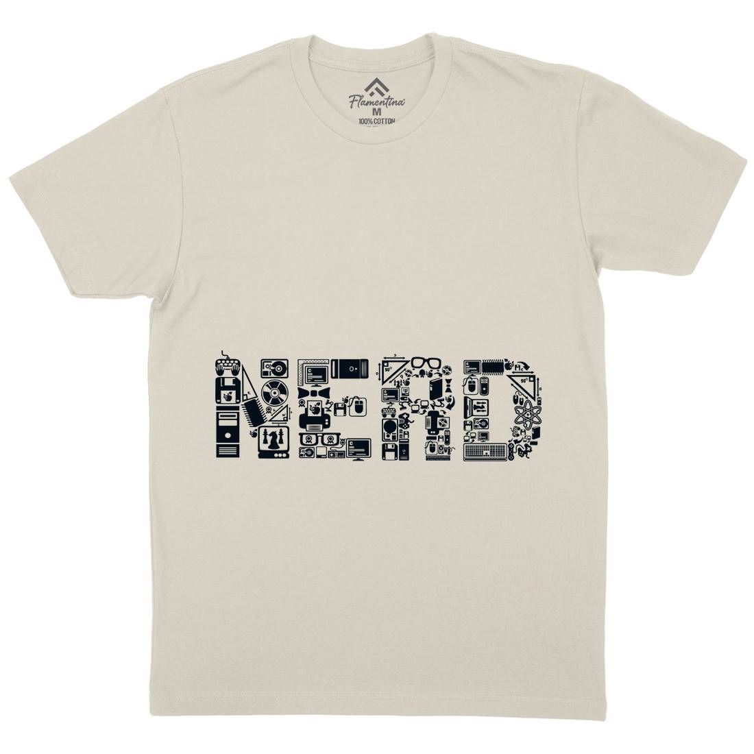 Nerd Mens Organic Crew Neck T-Shirt Geek B063