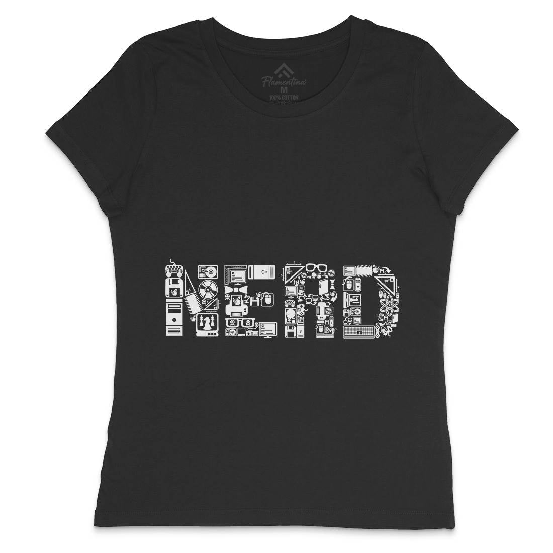 Nerd Womens Crew Neck T-Shirt Geek B063