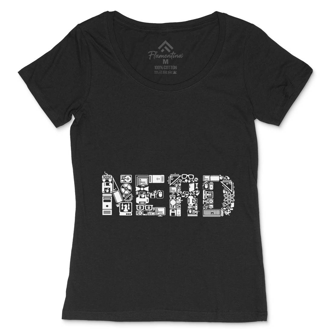 Nerd Womens Scoop Neck T-Shirt Geek B063