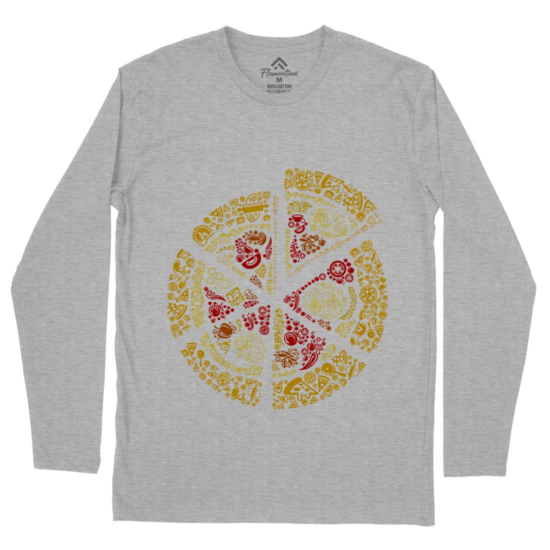 Pizza Mens Long Sleeve T-Shirt Food B065