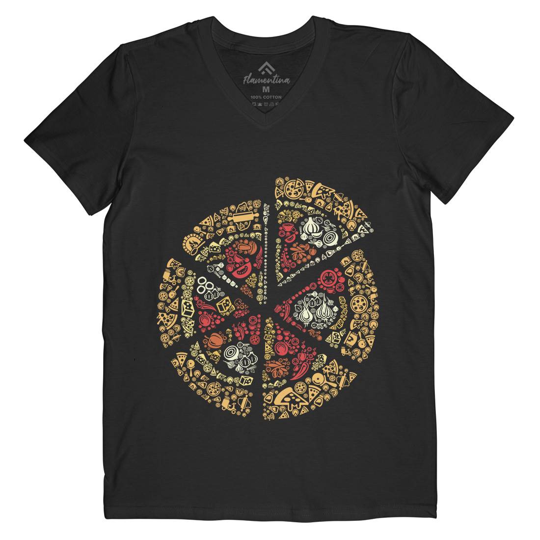 Pizza Mens V-Neck T-Shirt Food B065