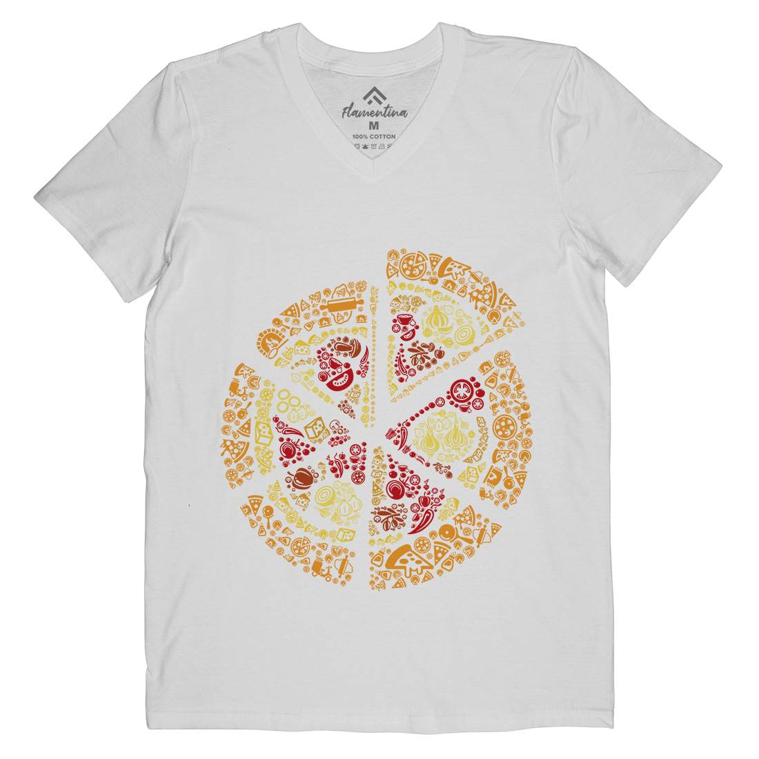 Pizza Mens V-Neck T-Shirt Food B065