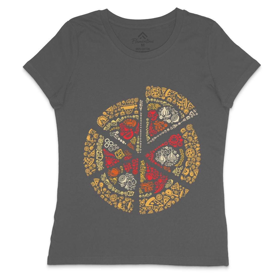 Pizza Womens Crew Neck T-Shirt Food B065