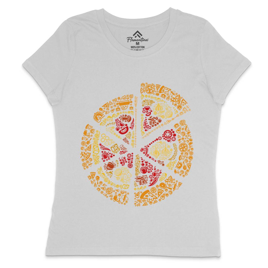Pizza Womens Crew Neck T-Shirt Food B065