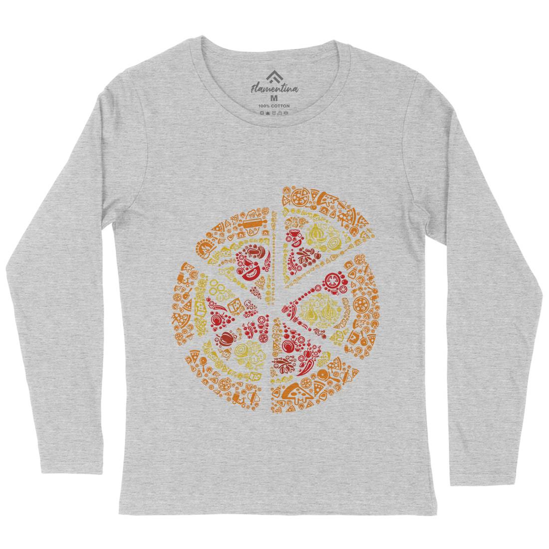Pizza Womens Long Sleeve T-Shirt Food B065
